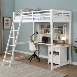 Smart Bunk Bed with Integrated Reading Lights and USB Charging
